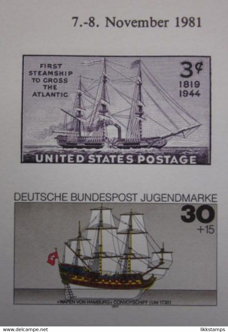 1981 A SOUVENIR CARD FOR NORDPOSTA 81, HAMBURG, GERMANY. ( 02188 ) - Cartes Souvenir