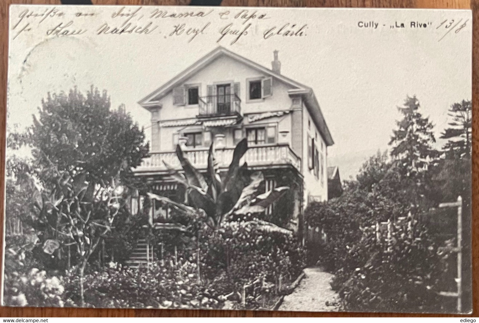 BOURG EN LAVAUX - CULLY - MAISON "LA RIVE" HENRI CONTESSE VINS FINS 1911... SUPERBE ! - Cully