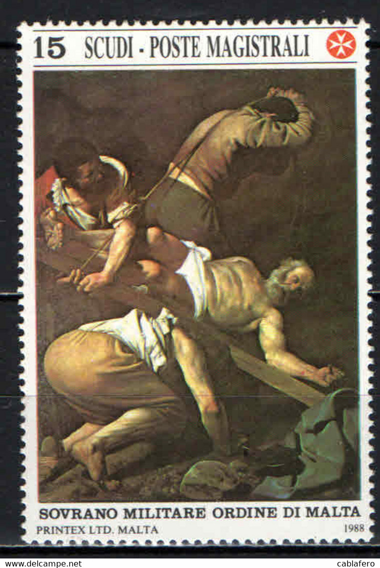 SMOM - 1988 - CROCEFISSIONE DI SAN PIETRO - DIPINTO DI CARAVAGGIO - MNH - Malta (la Orden De)