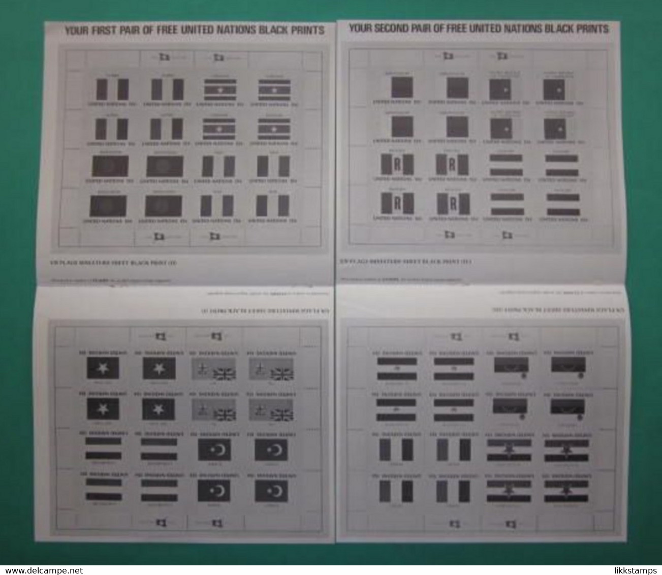 UNUSUAL AND RARELY OFFERED 1980 UNITED NATIONS FLAG SERIES, BLACK PRINTS. ( 02189 ) - Otros & Sin Clasificación