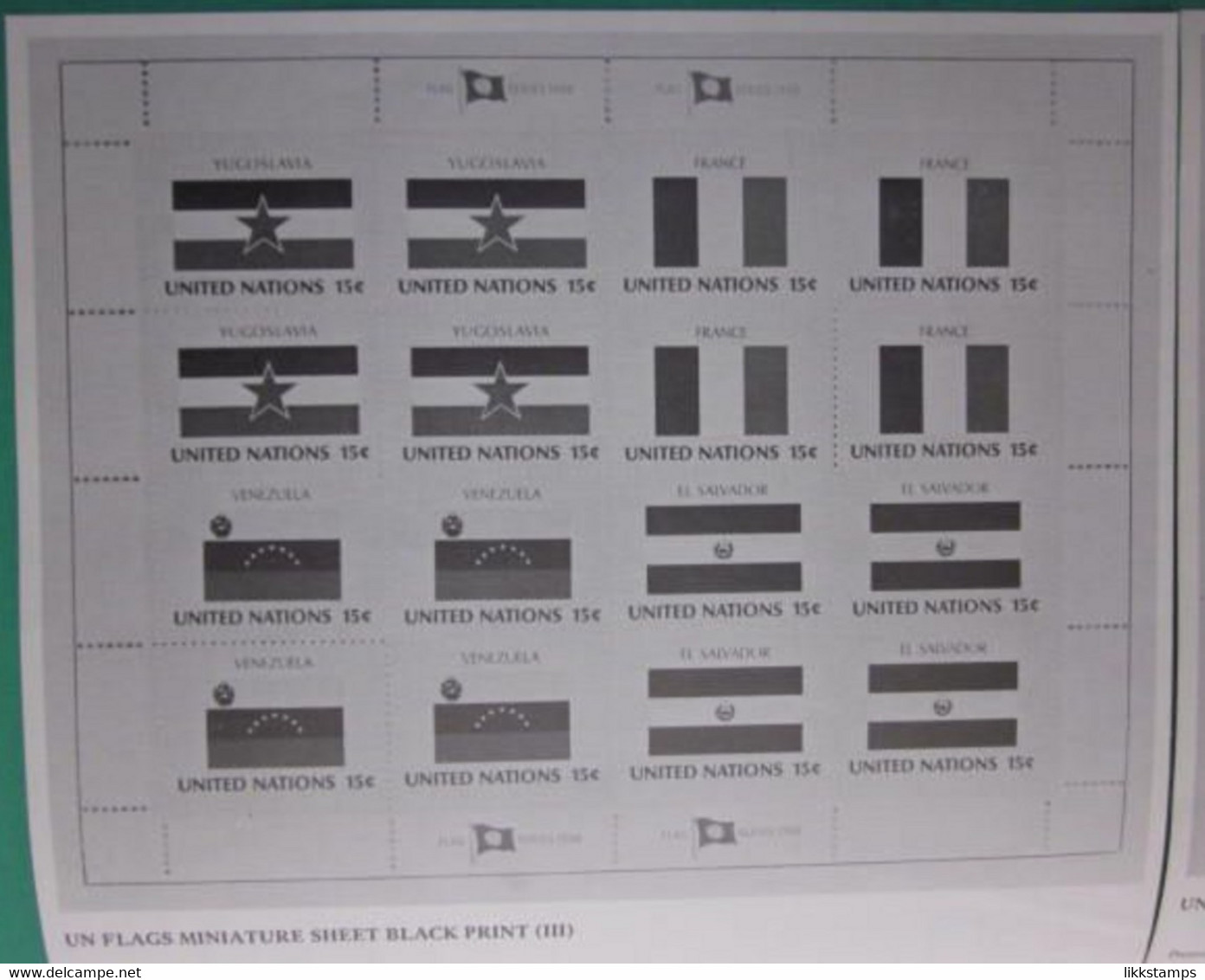 UNUSUAL AND RARELY OFFERED 1980 UNITED NATIONS FLAG SERIES, BLACK PRINTS. ( 02189 ) - Sonstige & Ohne Zuordnung