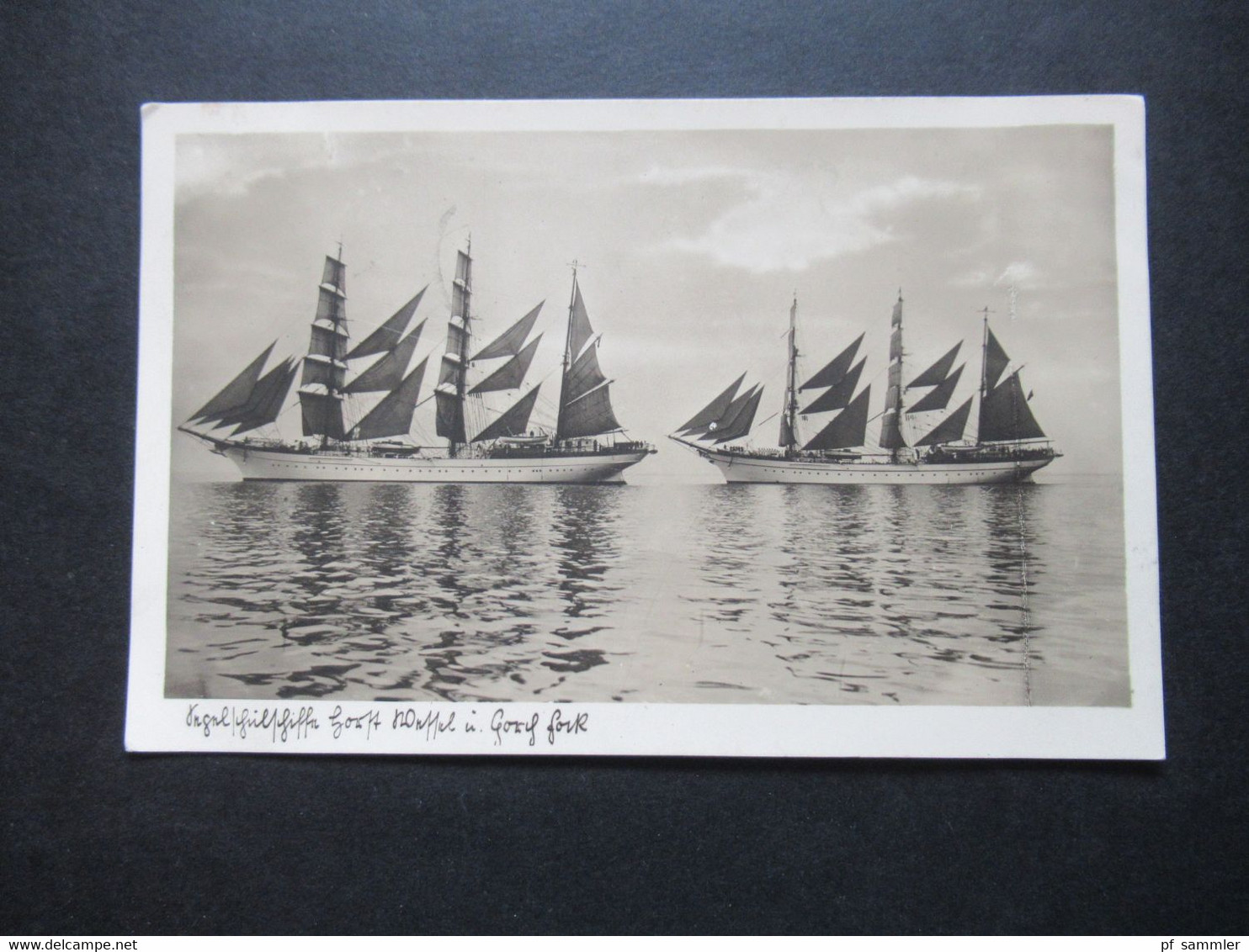 3.Reich Propaganda Kiel 1942 Echtfoto AK Segelschulschiffe Horst Wessel Und Gorch Fock Maschinenstempel Kiel Wertpakete - Sailing Vessels