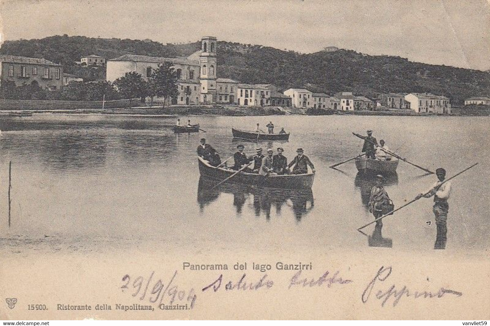 MESSINA-PANORAMA DEL LAGO GANZIRRI-CARTOLINA VIAGGIATA IL 29-9-1904 - Messina