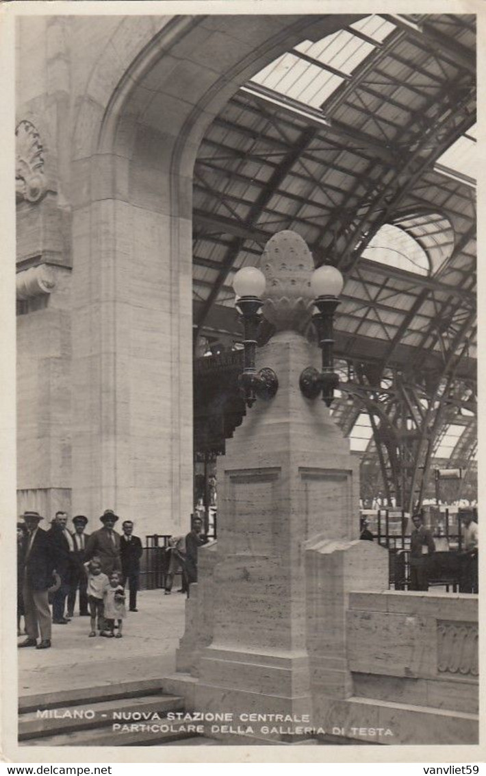 MILANO-NUOPVA STAZIONE CENTRALE-PART. DELLA GALLERIA DI TESRTA-CARTOLINA VERA FOTOGRAFIA- VIAGGIATA IL 29-1-1943 - Milano (Milan)