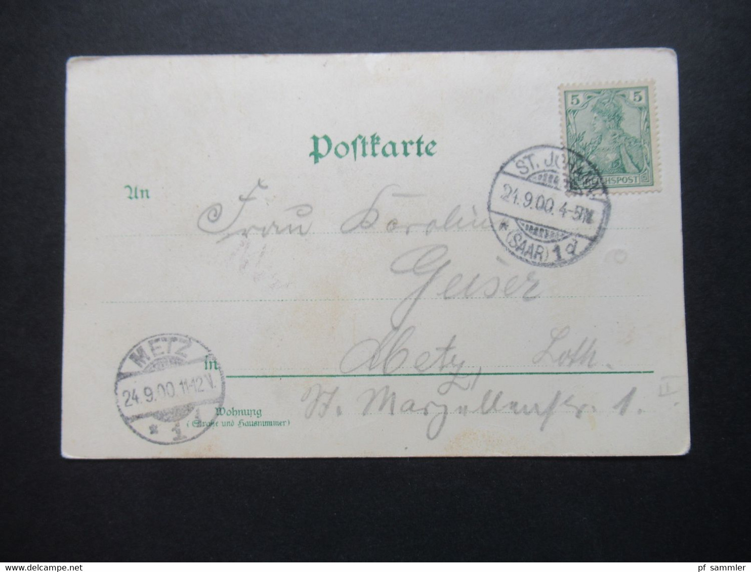Reichspost 1900 Litho Erstürmung Der Spicherer Höhen 1870 Stempel St. Johann (Saar) Nach Metz Lothringen Gesendet - Elsass