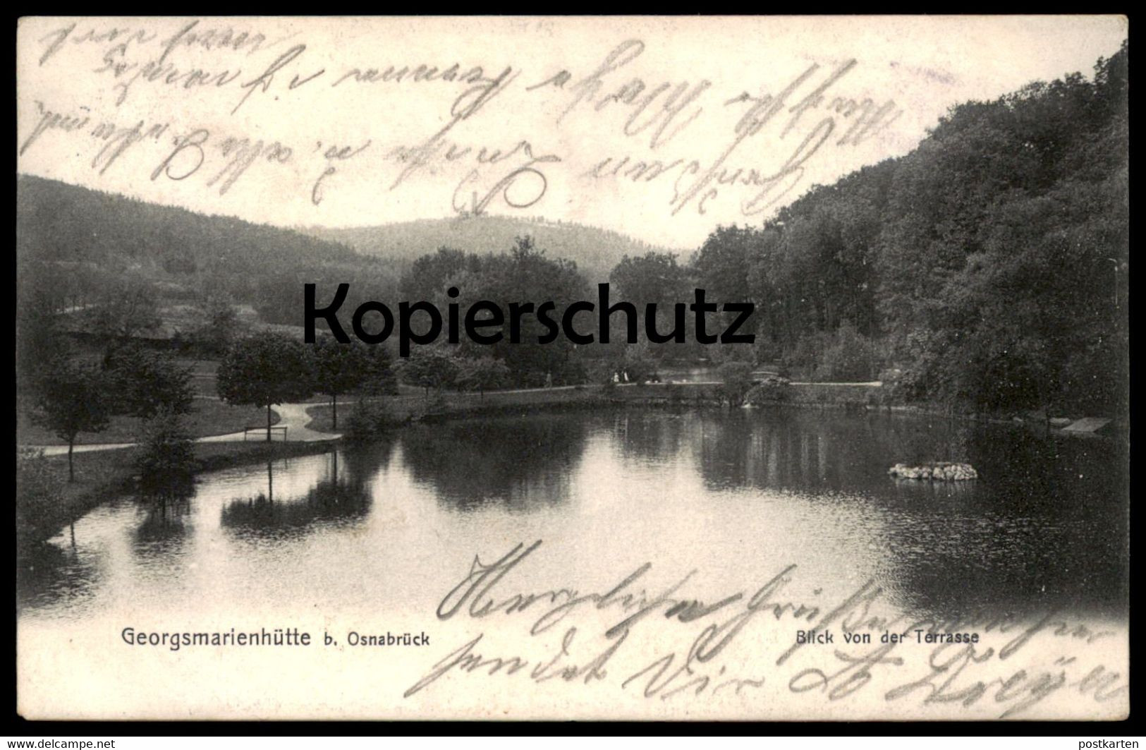 ALTE POSTKARTE GEORGSMARIENHÜTTE BLICK VON DER TERRASSE BAHNPOST 1907 Ansichtskarte AK Cpa Postcard - Georgsmarienhütte