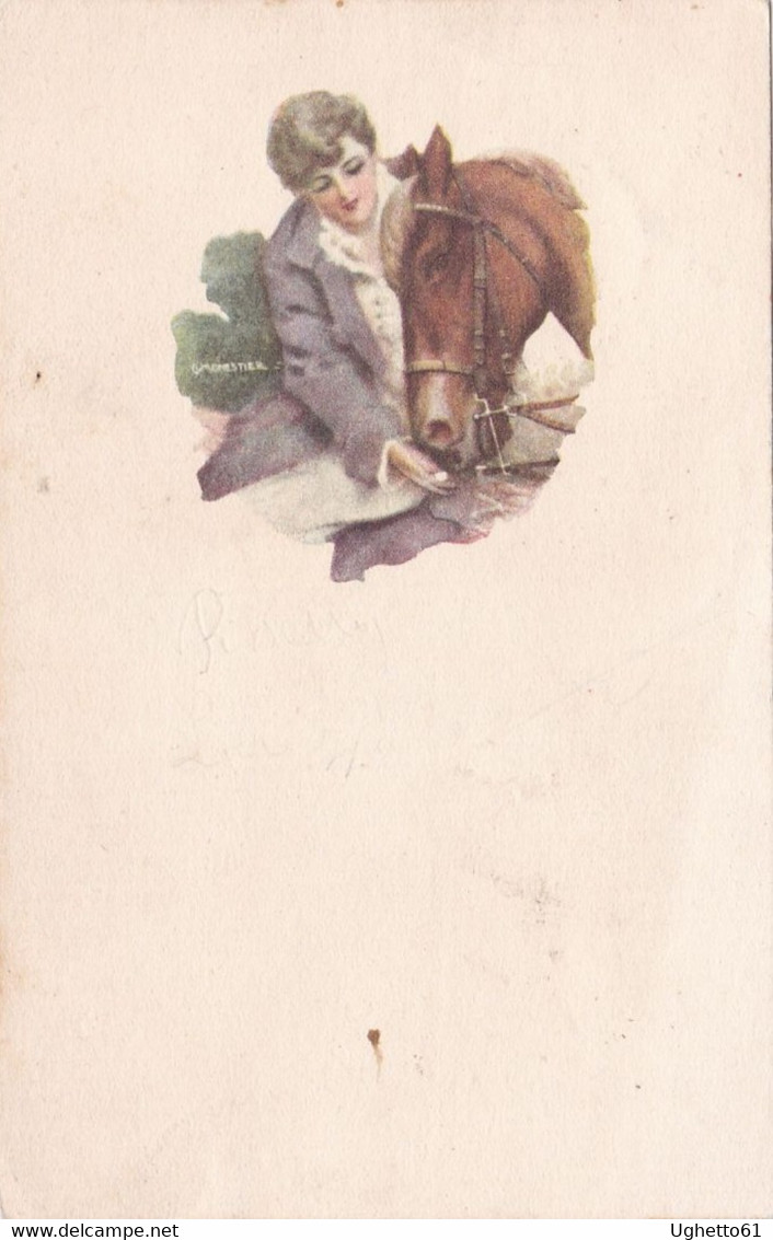 Monestier, Illustratore - Donna Con Cavallo Viaggiata 1922 - Monestier, C.