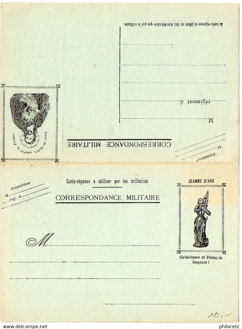 Carte DOUBLE De Franchise Militaire Jeanne D'Arc - Guerra Del 1914-18