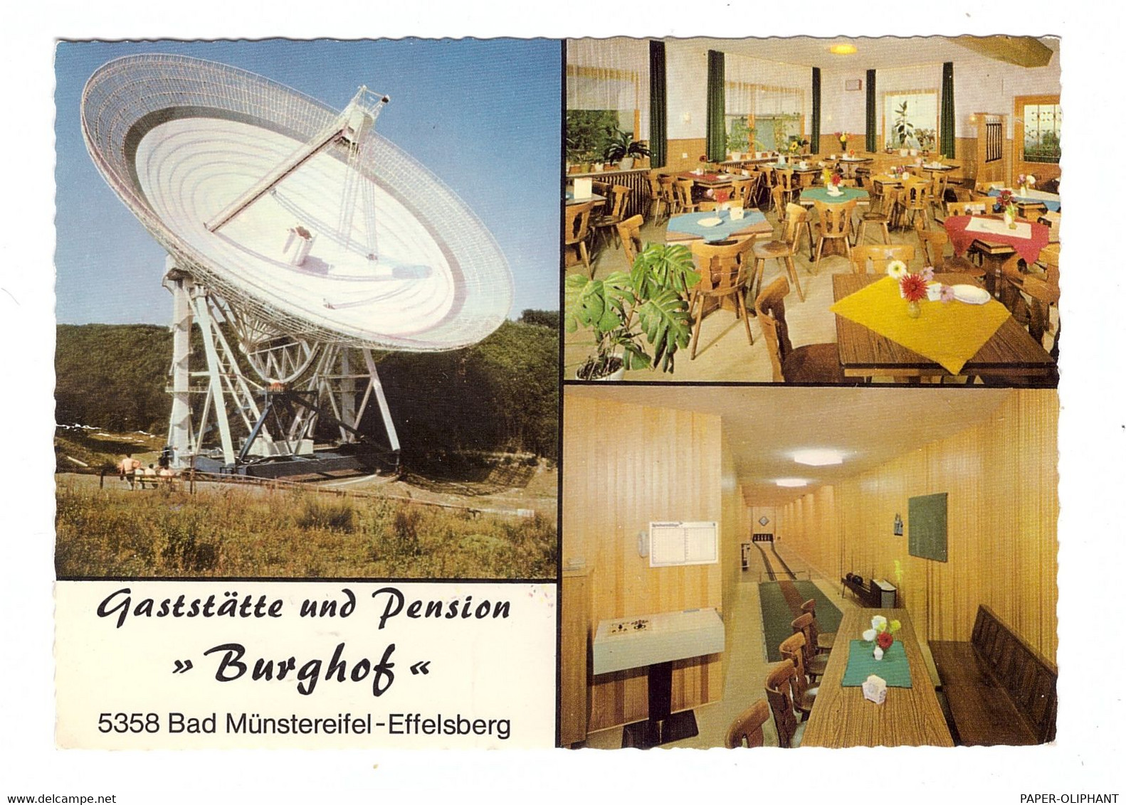 5358 BAD MÜNSTEREIFEL - EFFELSBERG, Gaststätte Burghof, Radioteleskop, Kegelbahn - Bad Muenstereifel