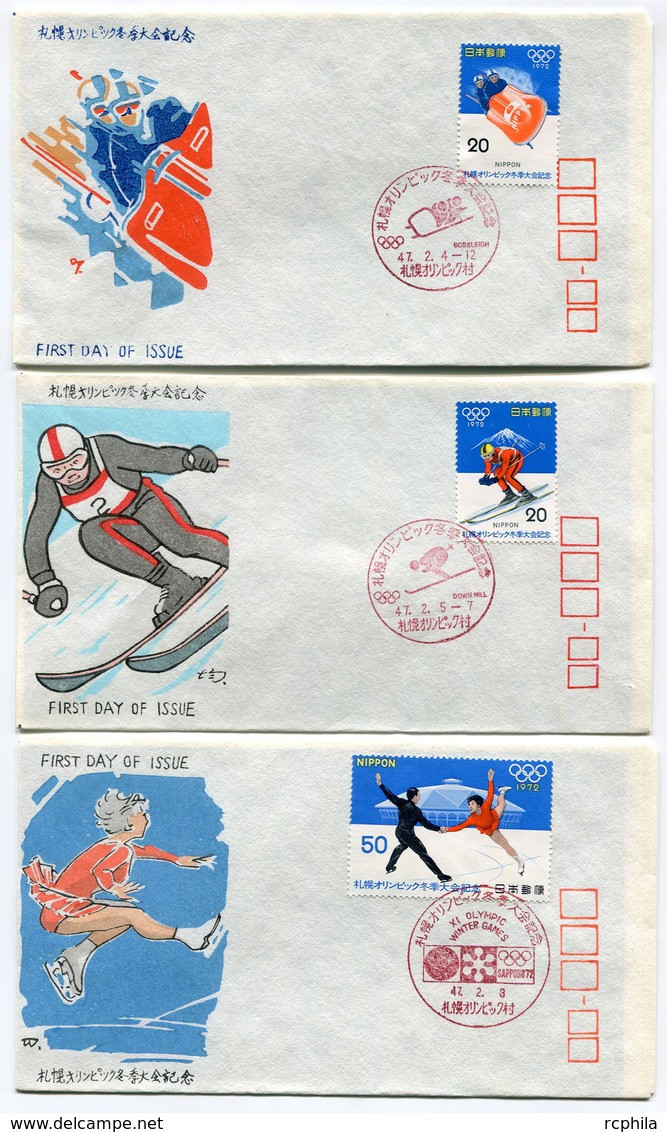 RC 15086 JAPON 1972 JEUX OLYMPIQUES DE SAPPORO SERIE 1er JOUR FDC JAPAN - FDC