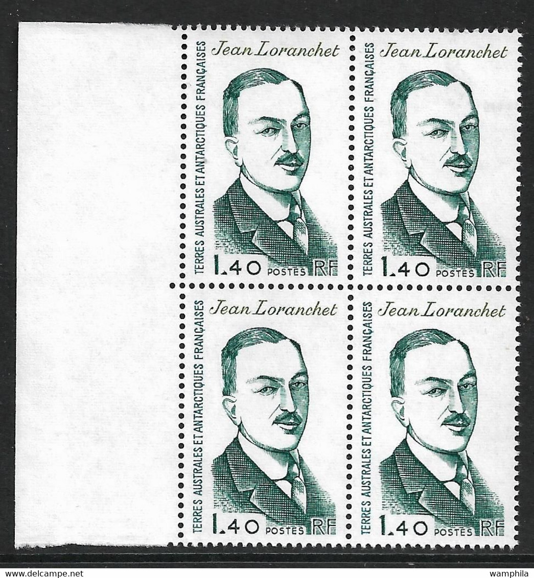 T.A.A.F .N°94a** 4 Variété Dans Un Bloc De 4 Sans Signature Du Graveur. Cote 168€. - Unused Stamps