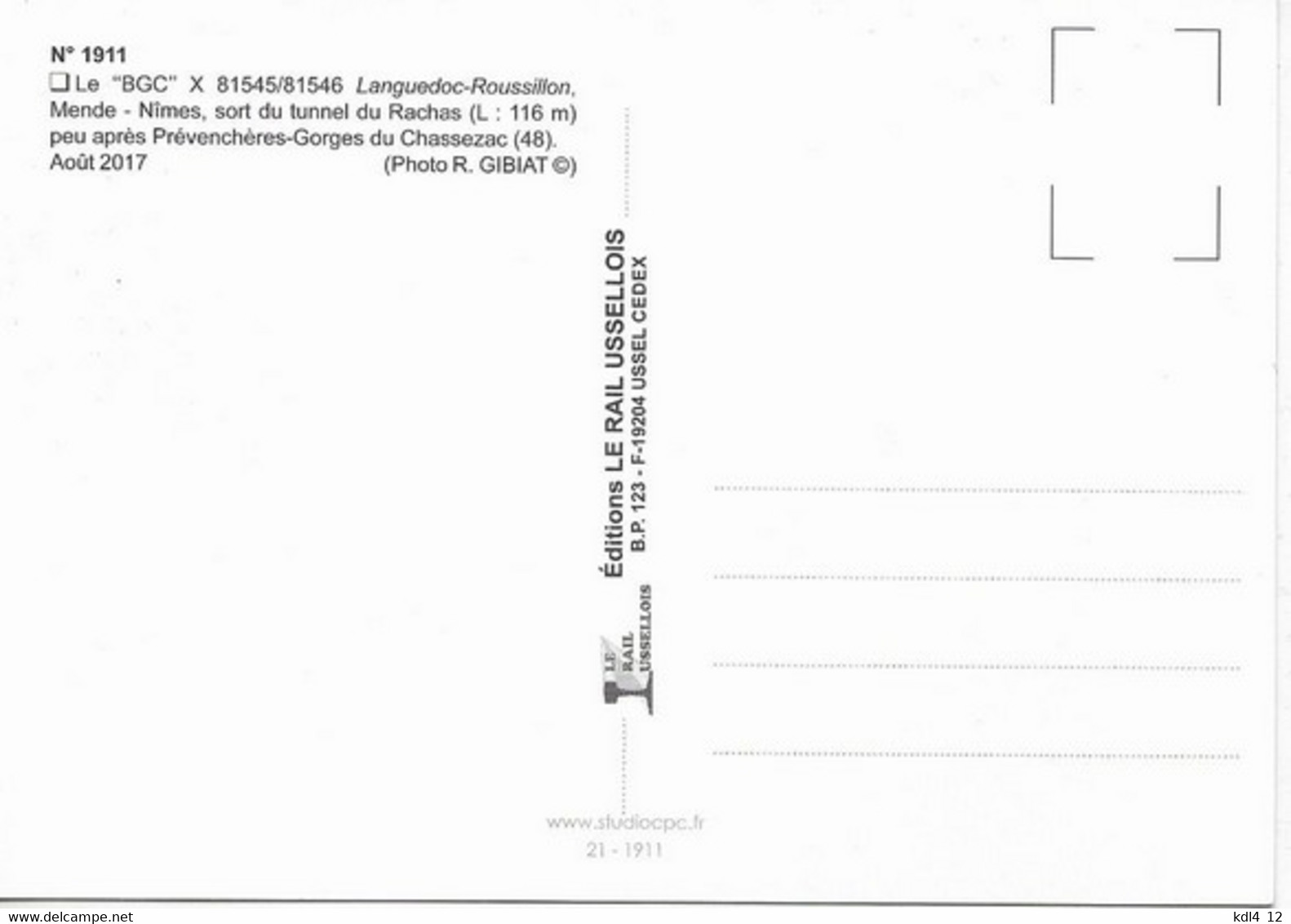 RU 1911 - Autorail X 81545 Sortant Du Tunnel Du Rachas Vers PREVENCHERES - Lozère - SNCF - Trenes