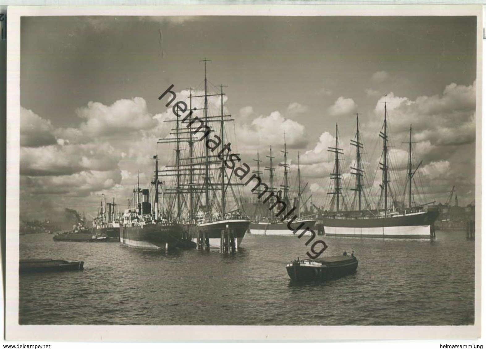 Hamburg - Segelschiff-Hafen - Foto-AK Grossformat 30er Jahre - Verlag Georg Stilke Hamburg - Nord