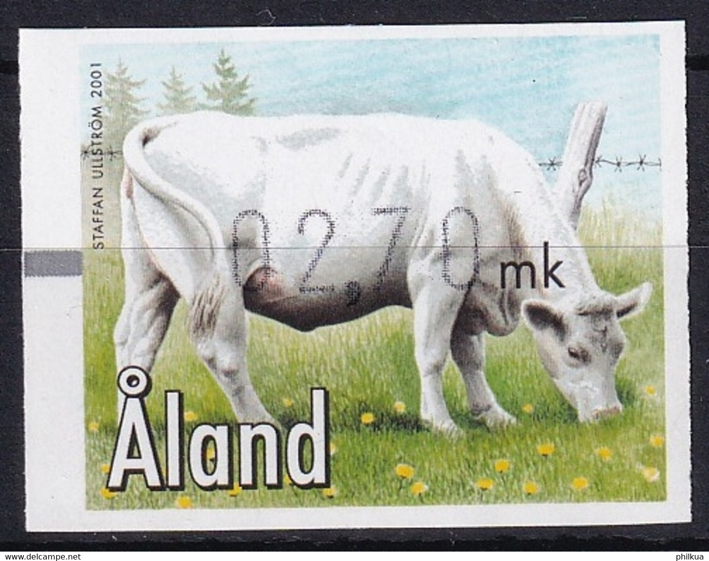 MiNr. 12 Finnland Alandinseln, Automatenmarken2001, 3. Sept. Haustiere (II): Kuh Postfrisch/**/MNH - Aland