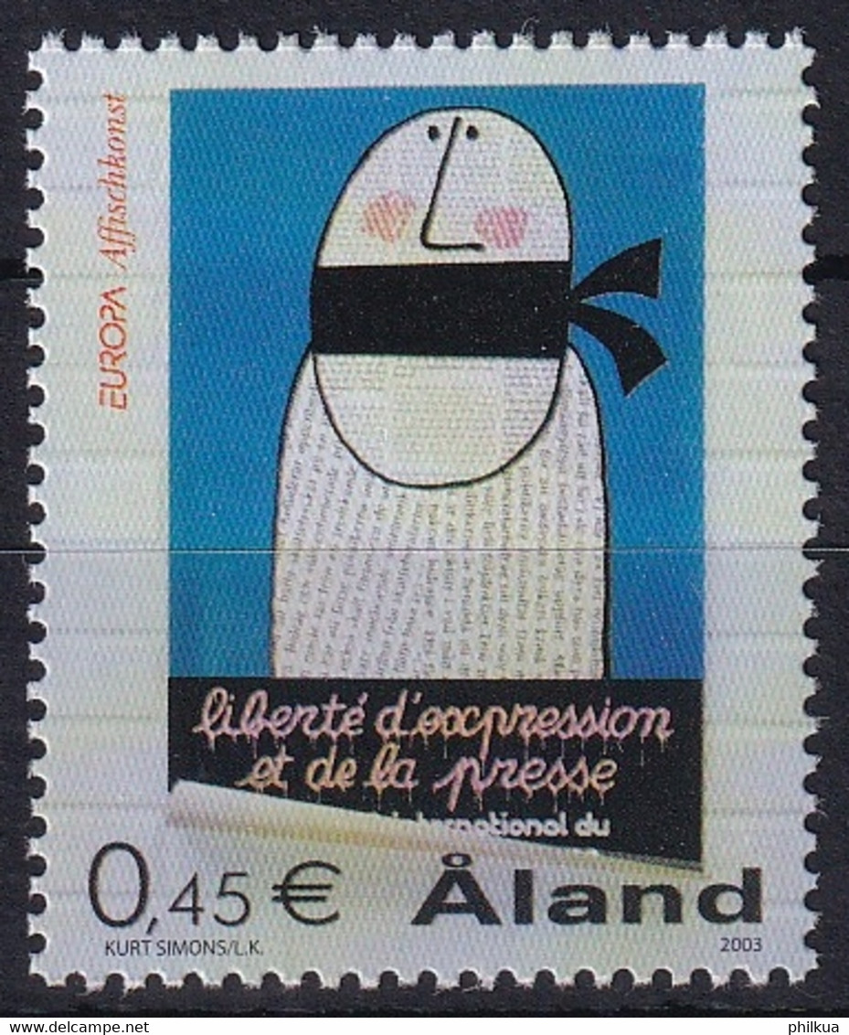 MiNr. 223 Finnland Alandinseln2003, 9. Mai. Europa: Plakatkunst Postfrisch/**/MNH - Aland