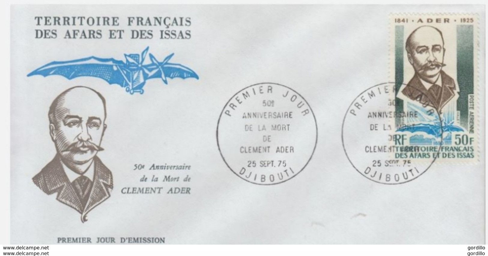 FDC TERRITOIRE FRANCAIS Des AFARS Et ISSAS Clément ADER 1975 - Lettres & Documents