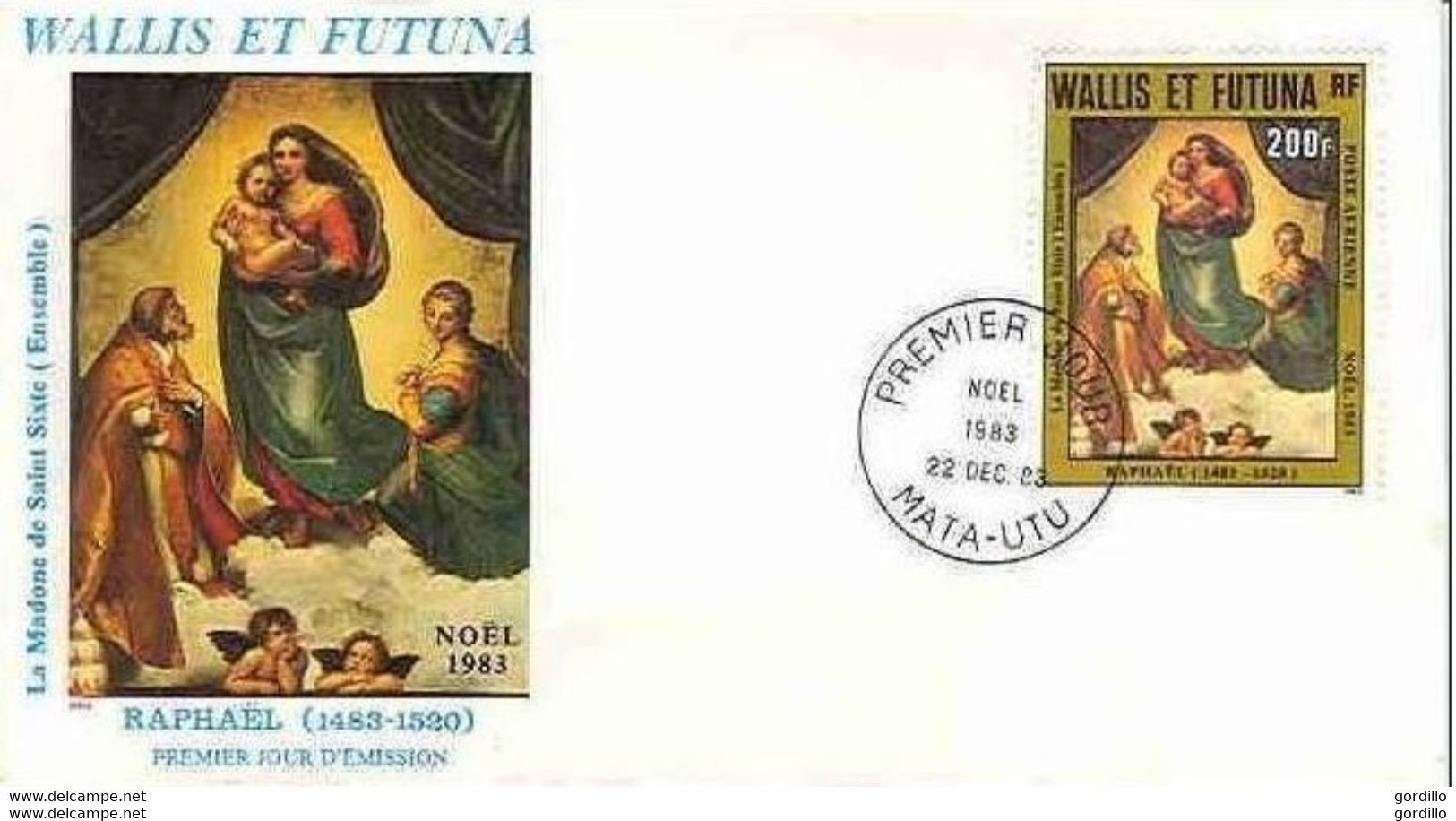 FDC Wallis Et Futuna PA 131  Raphael 22 12 1983. Madonne. - FDC