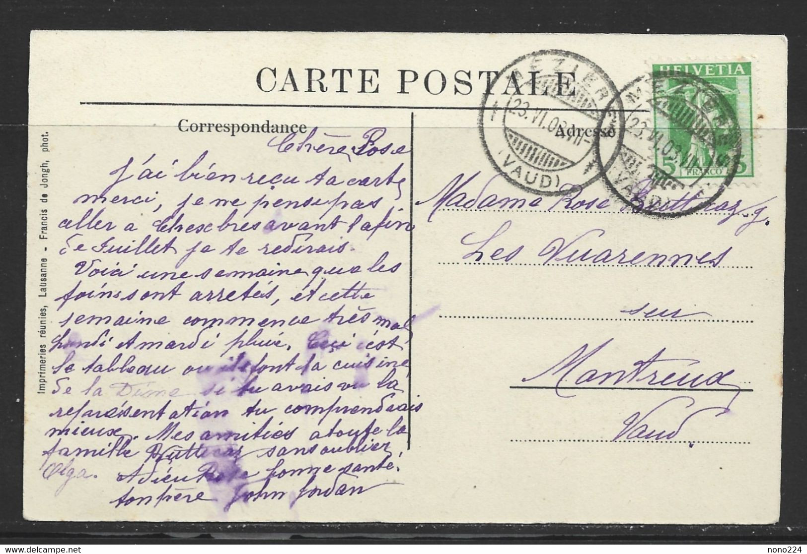 Carte P De 1903 ( Mézières / Théâtre Du Jorat / La Cuisine / La Dime ) - Jorat-Mézières