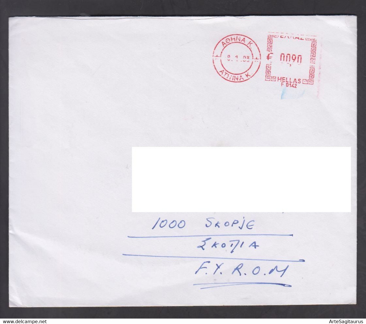 GREECE, COVER, REPUBLIC OF MACEDONIA, Mashine Cancel  (006) - Briefe U. Dokumente