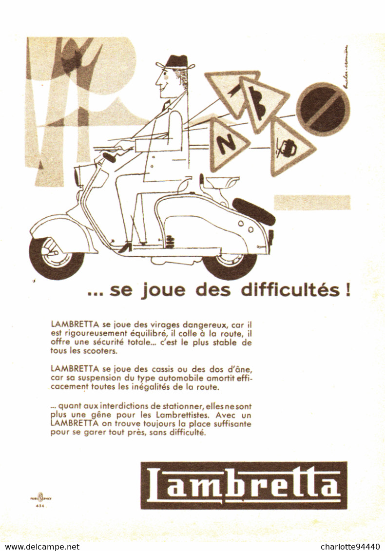 PUB  SCOOTER  " LAMBRETTA  "  1957 ( 2 ) - Otros & Sin Clasificación