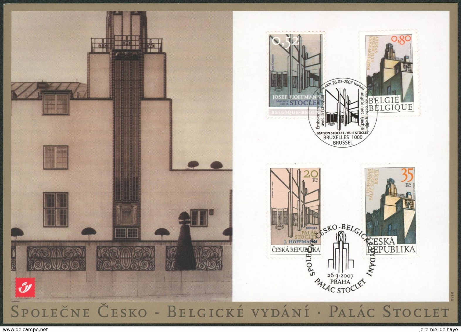 Carte-souvenir - émission Commune Avec La Tchéquie COB N°3629HK - Herdenkingskaarten - Gezamelijke Uitgaven [HK]