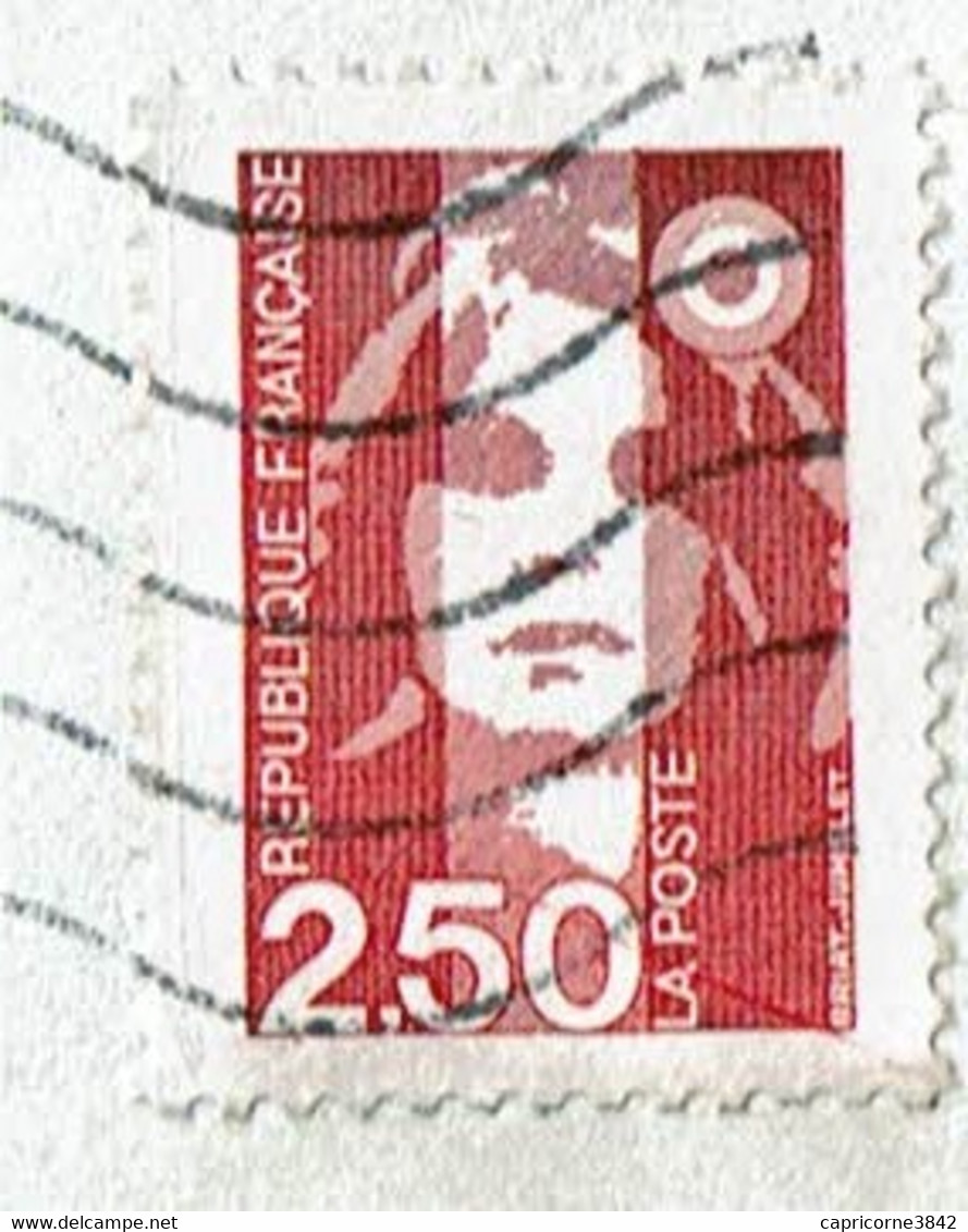 1993 - Marianne De Briat N° 2715 - Variété De Couleur Dégradé Grenat En Haut Vers Rouge En Bas - Storia Postale