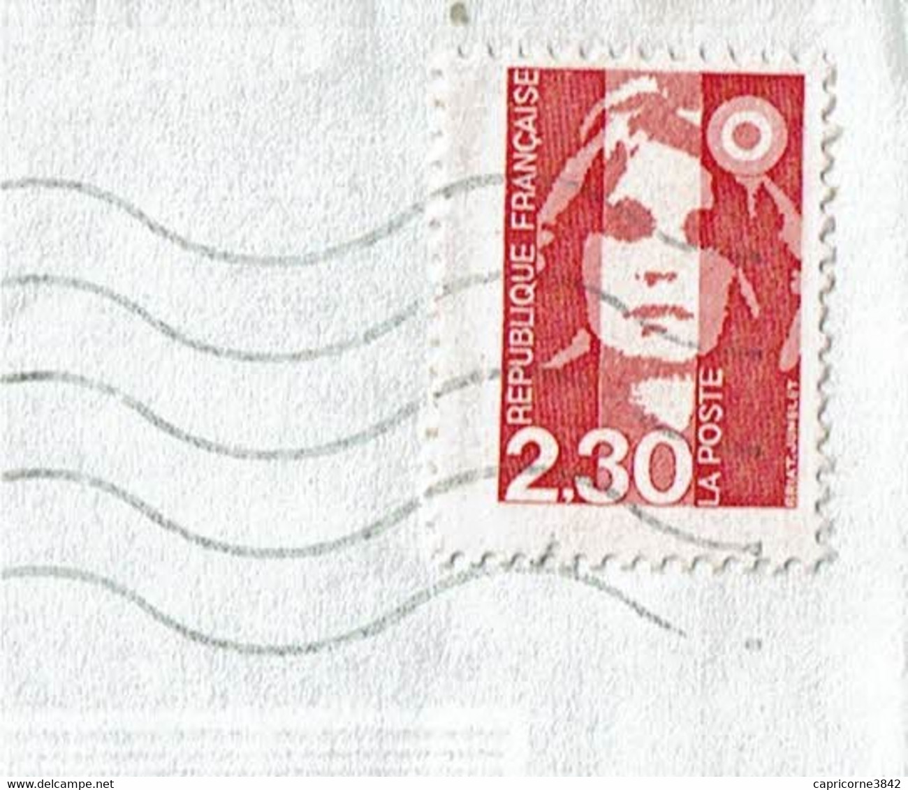 1991 - Marianne De Briat N° 2614 - Décalé Vers La Droite Et Le Haut - Storia Postale