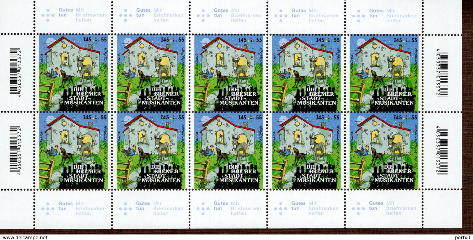 Bund Kleinbogen 3282 - 3284 Grimms Märchen Die Bremer Stadtmusikanten MNH  Postfrisch ** Neuf - 2011-2020