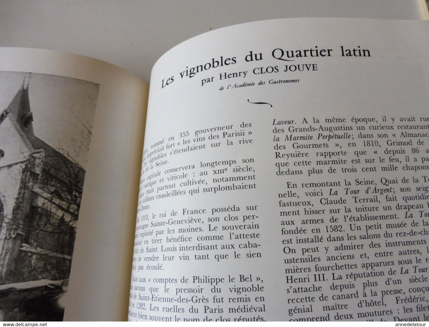 PARIS 1975 LA FRANCE À  TABLE :Vignes du Quartier latin;Maison des Oubliettes;Chemin des Escholiers;Recettes cuisine;Etc