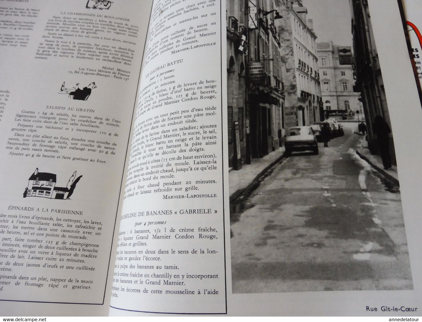 PARIS 1975 LA FRANCE À  TABLE :Vignes du Quartier latin;Maison des Oubliettes;Chemin des Escholiers;Recettes cuisine;Etc