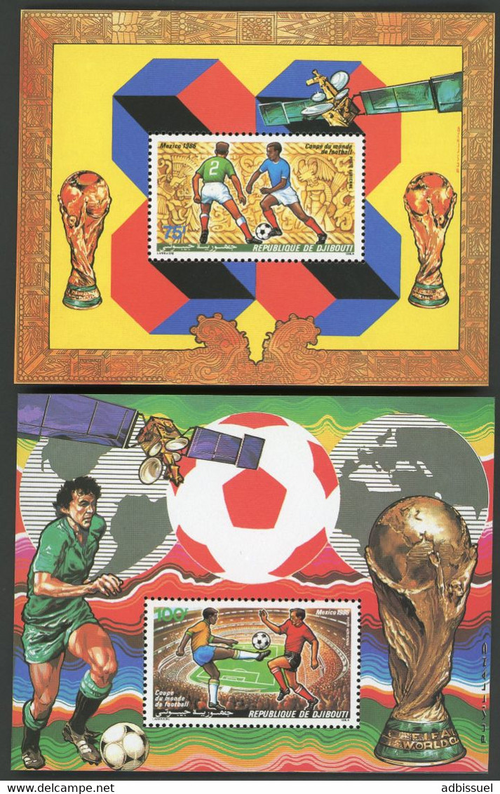 DJIBOUTI 2 Blocs Spéciaux COTE 16 € Poste Aérienne N° 224 + 225 MNH ** FOOTBALL Coupe Du Monde World Cup MEXICO 86 TB/VG - 1986 – Mexico