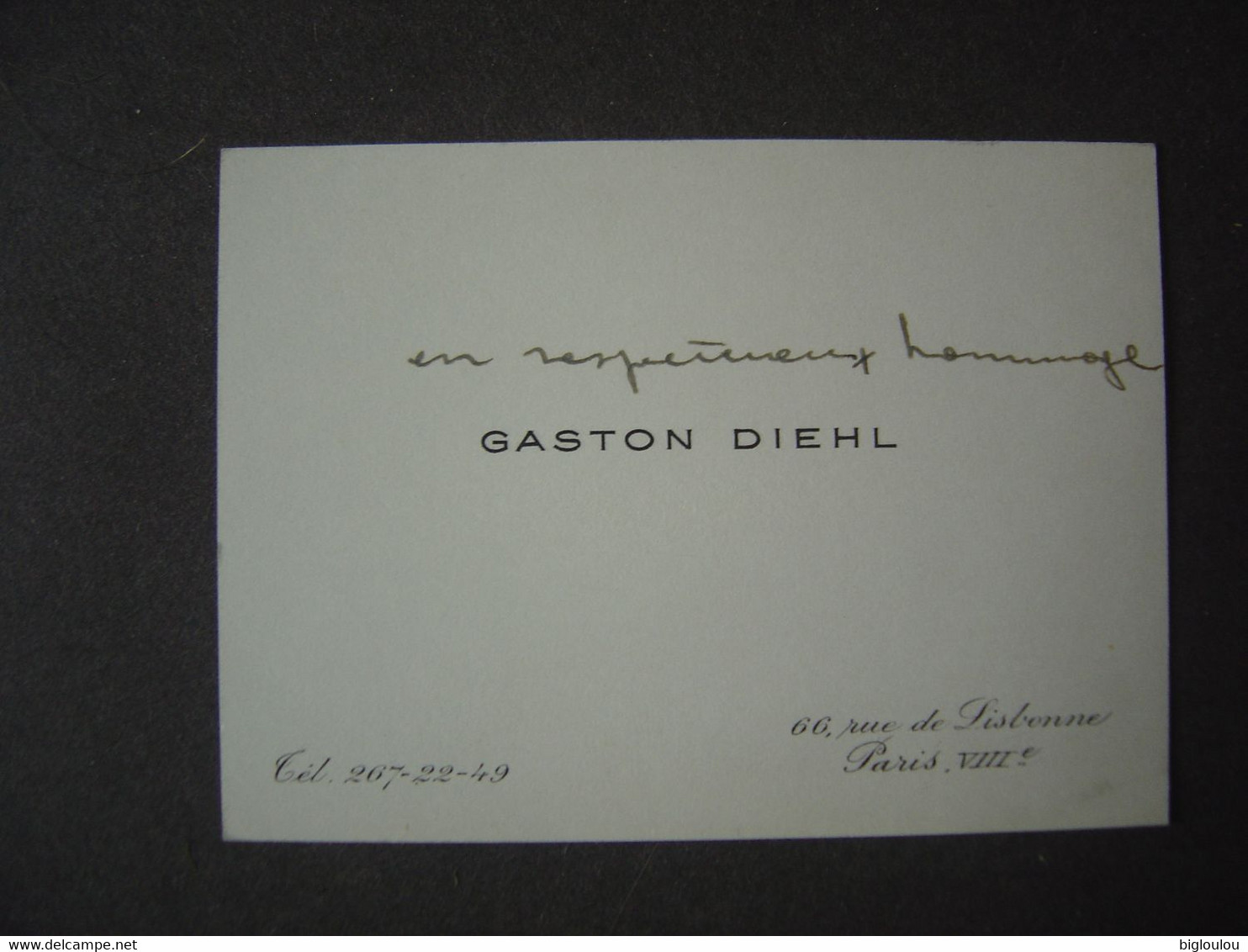 Carte De Visite - GASTON DIEHL , écrivain - Visiting Cards
