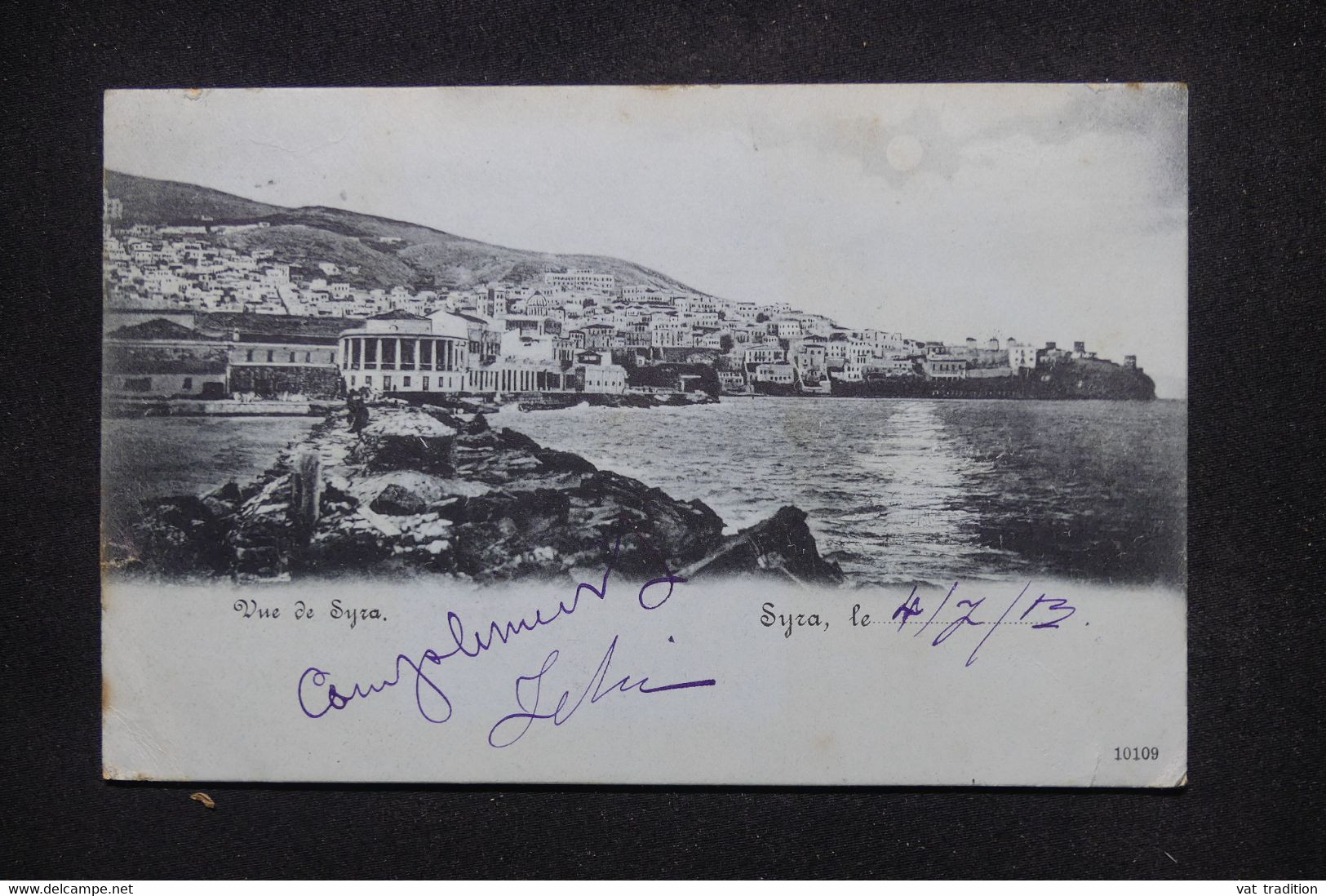 GRECE - Affranchissement Mercure Sur Carte Postale De Syra En 1903 Pour La France - L 106153 - Covers & Documents