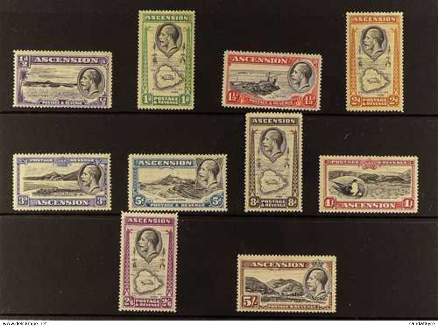 1934 Pictorial Set, SG 21/30, Mint With Brown Gum But Fine And Fresh Appearance (10 Stamps). For More Images, Please Vis - Ascensión