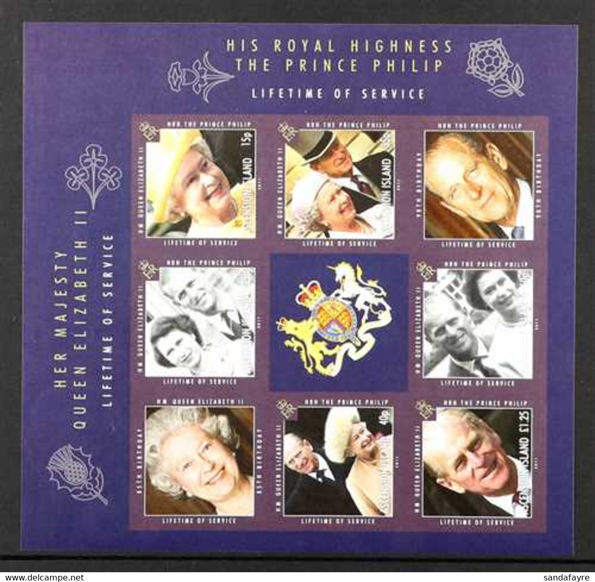 2011 IMPERF PROOF MINIATURE SHEET  "Lifetime Of Service" Sheetlet As SG MS1101, IMPERF PROOF SHEETLET From The B.D.T. Pr - Ascensión