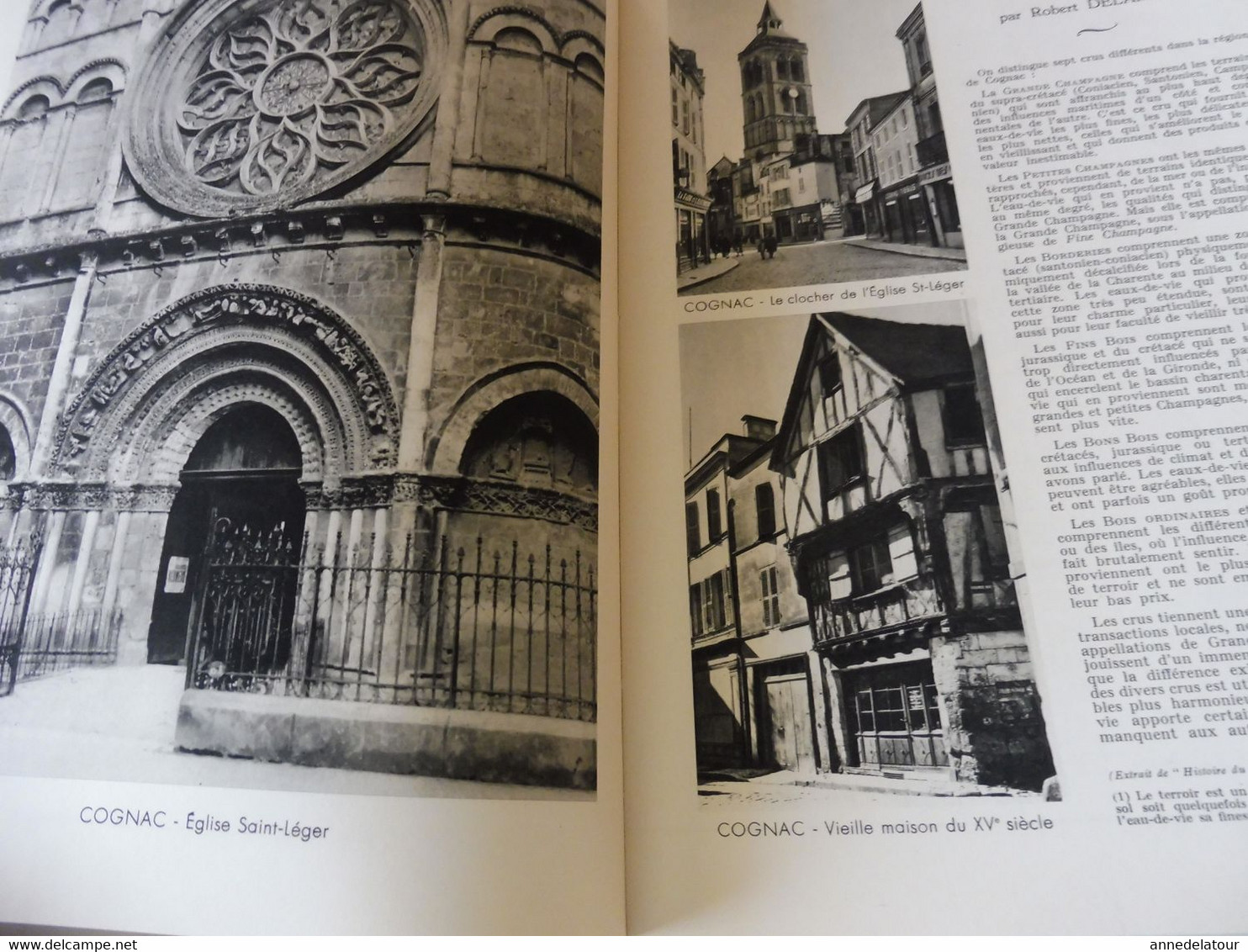 COGNAC 1959  LA FRANCE À  TABLE : Gasronomie; Les recettes culinaires au cognac ; Châtres ; Etc