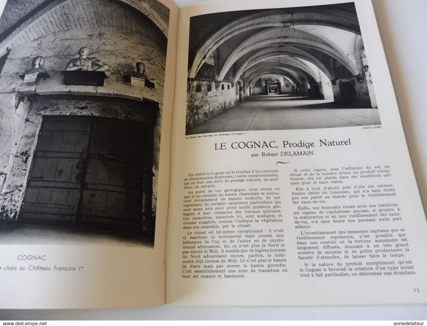 COGNAC 1959  LA FRANCE À  TABLE : Gasronomie; Les recettes culinaires au cognac ; Châtres ; Etc