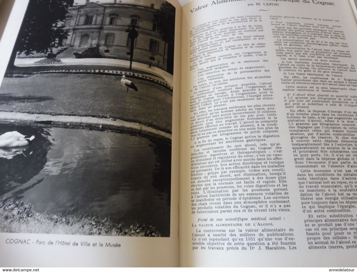 COGNAC 1959  LA FRANCE À  TABLE : Gasronomie; Les recettes culinaires au cognac ; Châtres ; Etc