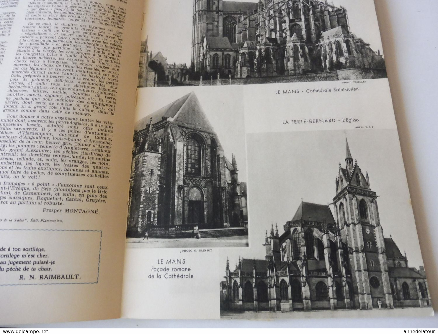 MAINE Et PERCHE 1950 LA FRANCE À TABLE : Moulin-l'Evêque:La Flêche;Yvré-l'Evêque; St-Ceneri-le-Gerei; Mortagne;Sillé;Etc - Turismo E Regioni