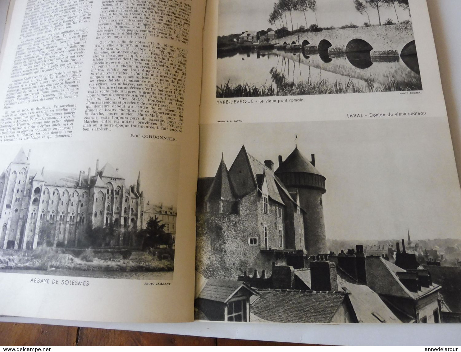 MAINE et PERCHE 1950 LA FRANCE À TABLE : Moulin-l'Evêque:La Flêche;Yvré-l'Evêque; St-Ceneri-le-Gerei; Mortagne;Sillé;Etc