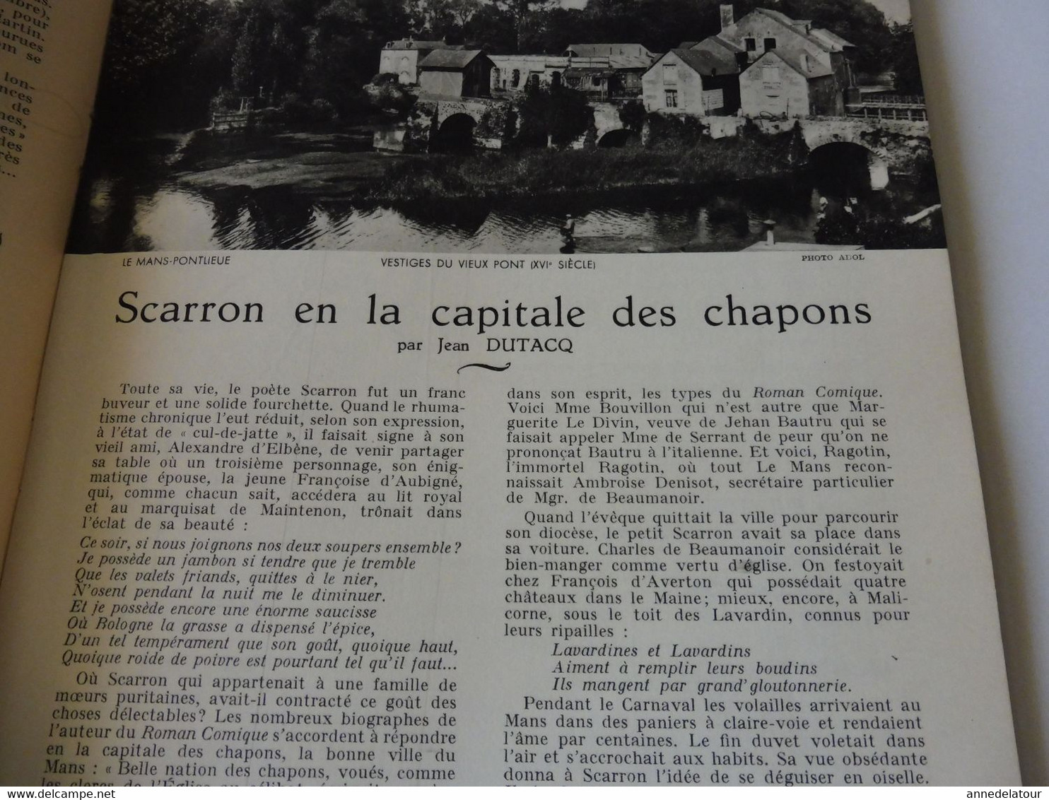 MAINE et PERCHE 1950 LA FRANCE À TABLE : Moulin-l'Evêque:La Flêche;Yvré-l'Evêque; St-Ceneri-le-Gerei; Mortagne;Sillé;Etc