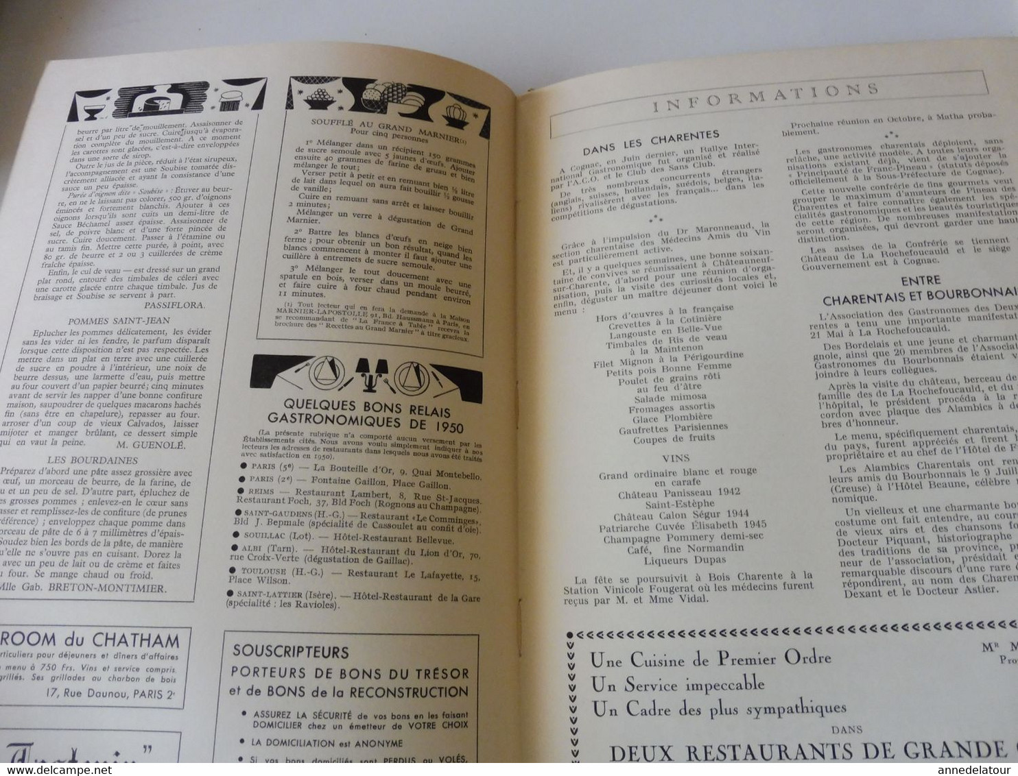 MAINE et PERCHE 1950 LA FRANCE À TABLE : Moulin-l'Evêque:La Flêche;Yvré-l'Evêque; St-Ceneri-le-Gerei; Mortagne;Sillé;Etc