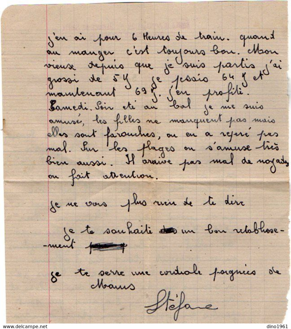 VP18.210 - MILITARIA - MARSEILLE 1948 - Lettre Du Soldat Stéphane Aux Troupes Coloniales - Dokumente