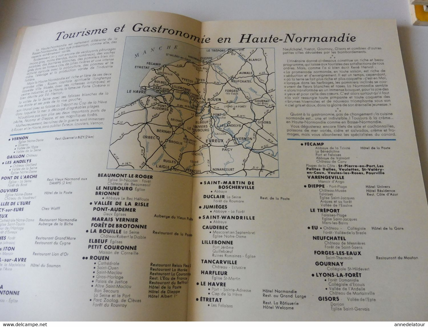 HTE NORMANDIE 1951 LA FRANCE À TABLE:Bénédiction à La St-Pierre-des-Marins; Fécamp;Etretat;Rouen;Le Havre;Le Tréport;Etc