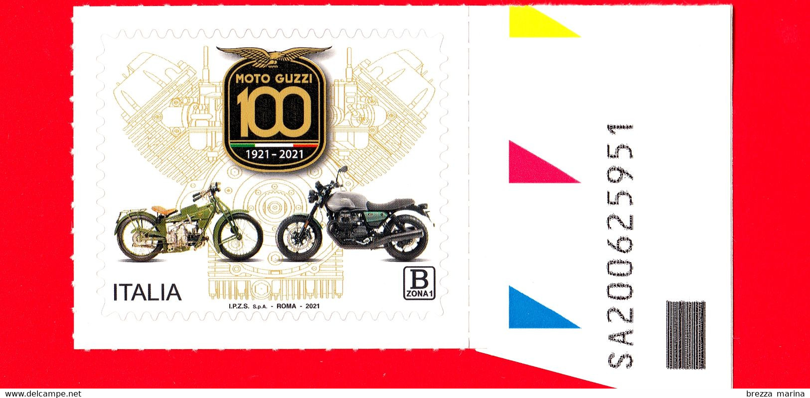 Nuovo - MNH - ITALIA - 2021 - 100 Anni Della Moto Guzzi – B Zona 1 - Alfanumerico - 2021-...: Ungebraucht