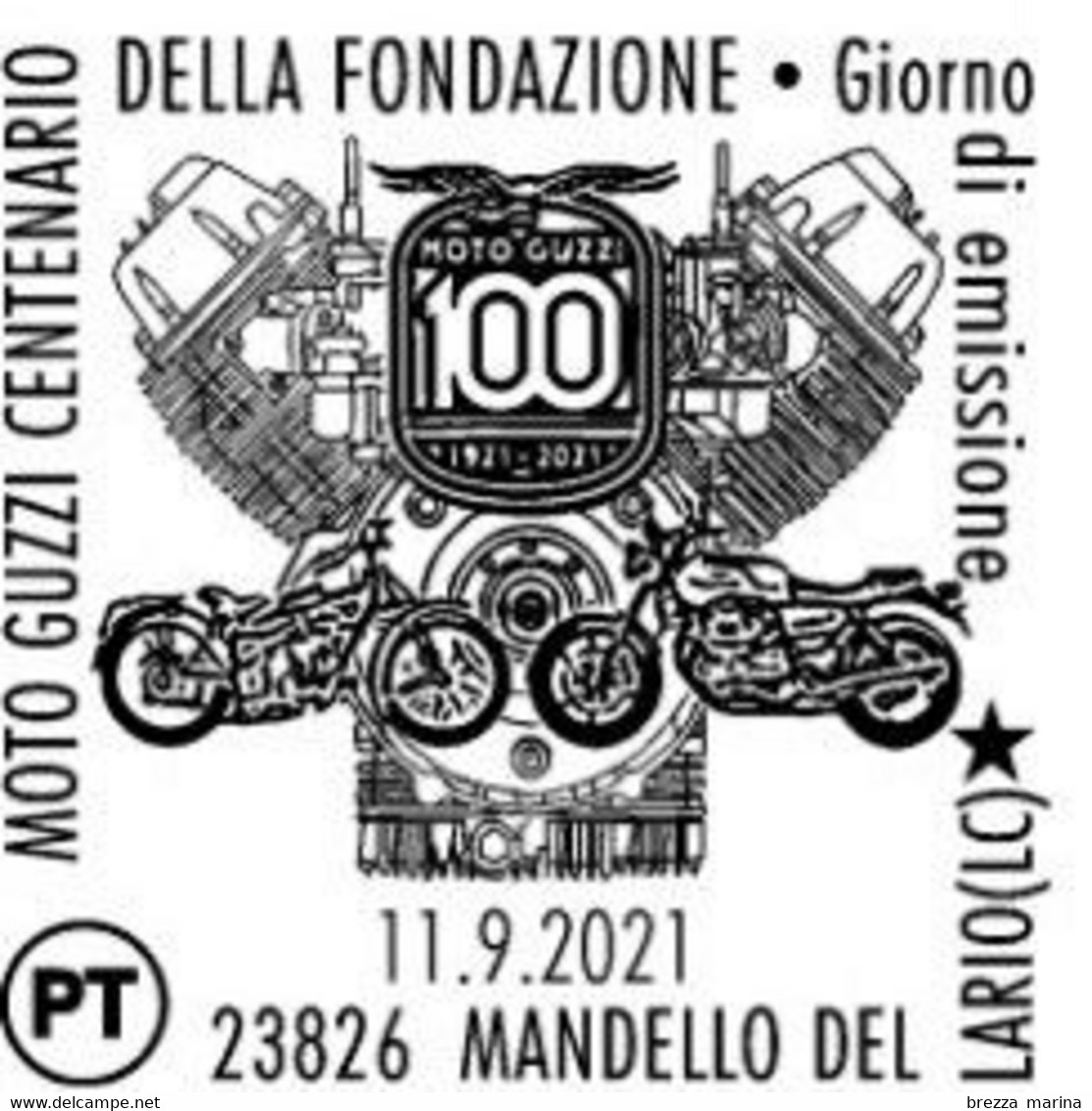 Nuovo - MNH - ITALIA - 2021 - 100 Anni Della Moto Guzzi – B Zona 1 - Barre 2147 - Code-barres