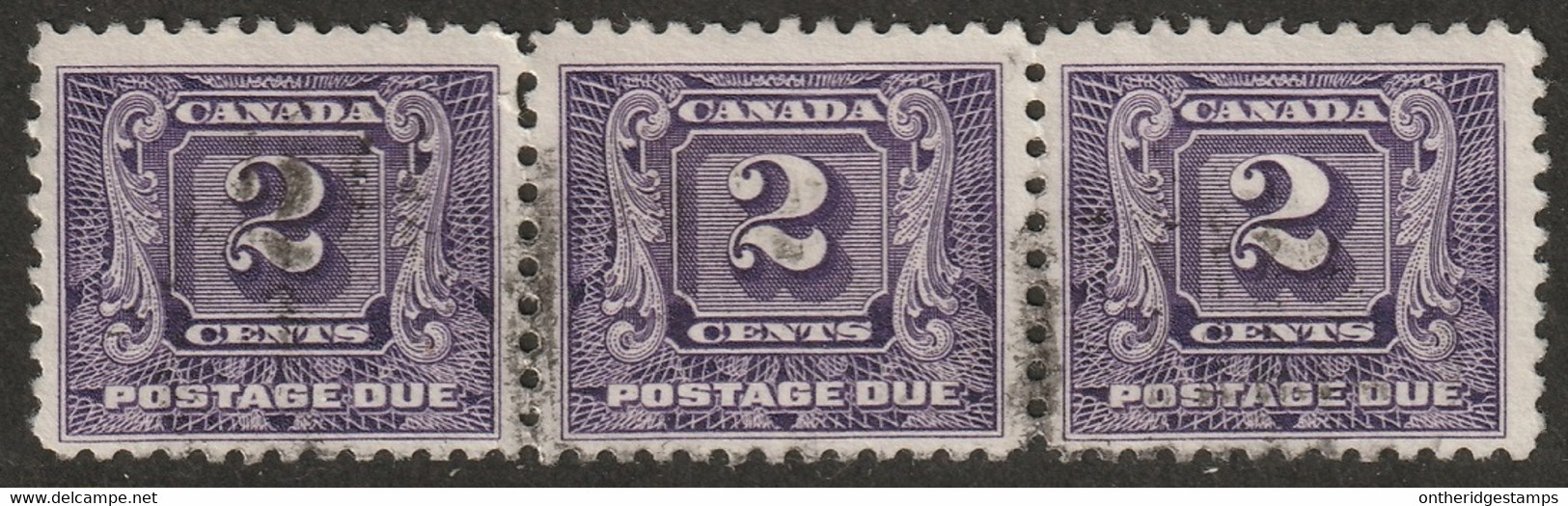 Canada 1930 Sc J7 Mi P7 Yt T7 Postage Due Strip Of 3 Used - Port Dû (Taxe)