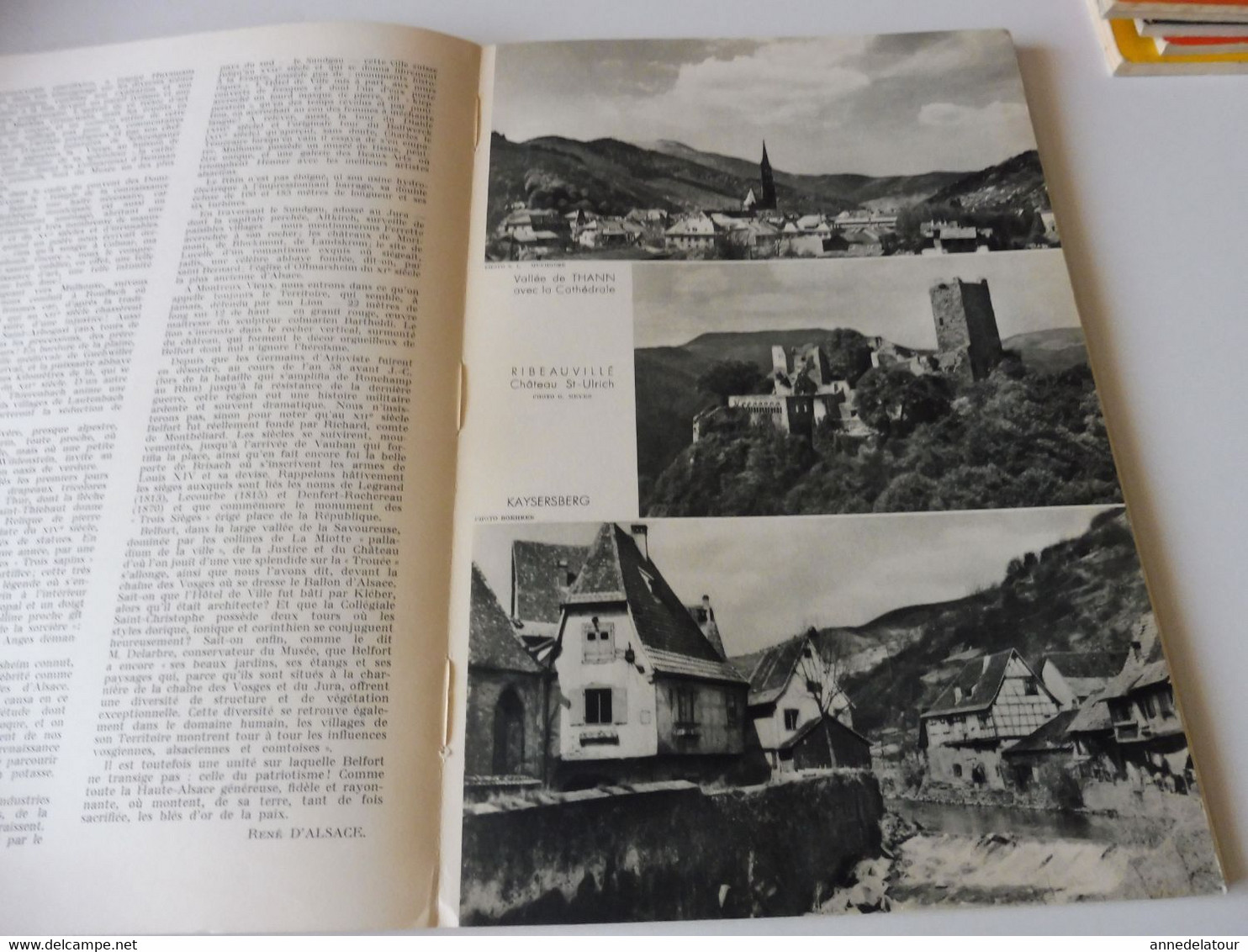 ALSACE 1952 LA FRANCE À TABLE: Hansi, Belfort,Colmar, Ribeauville, Vieil-Armand, Riquewihr, Than,Recettes culinaires;Etc