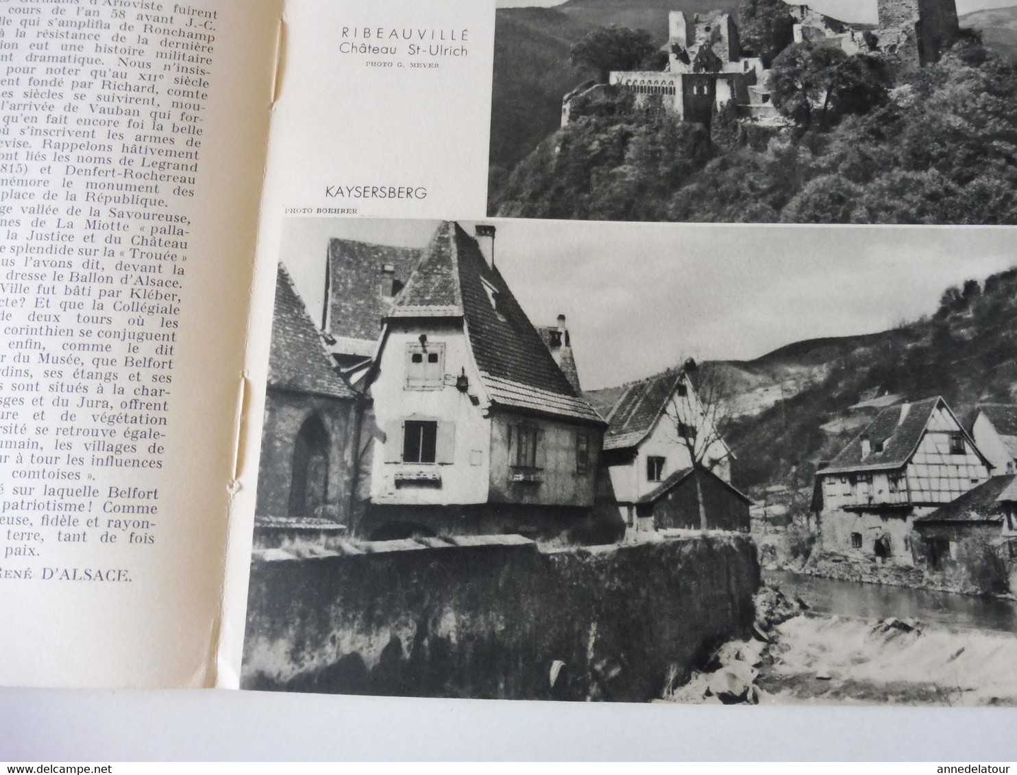 ALSACE 1952 LA FRANCE À TABLE: Hansi, Belfort,Colmar, Ribeauville, Vieil-Armand, Riquewihr, Than,Recettes culinaires;Etc