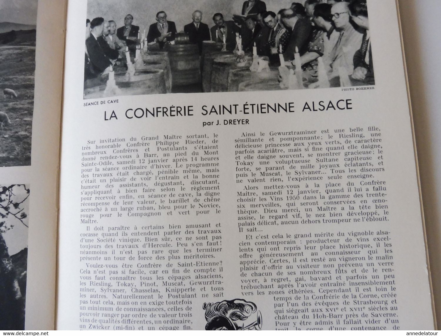 ALSACE 1952 LA FRANCE À TABLE: Hansi, Belfort,Colmar, Ribeauville, Vieil-Armand, Riquewihr, Than,Recettes culinaires;Etc